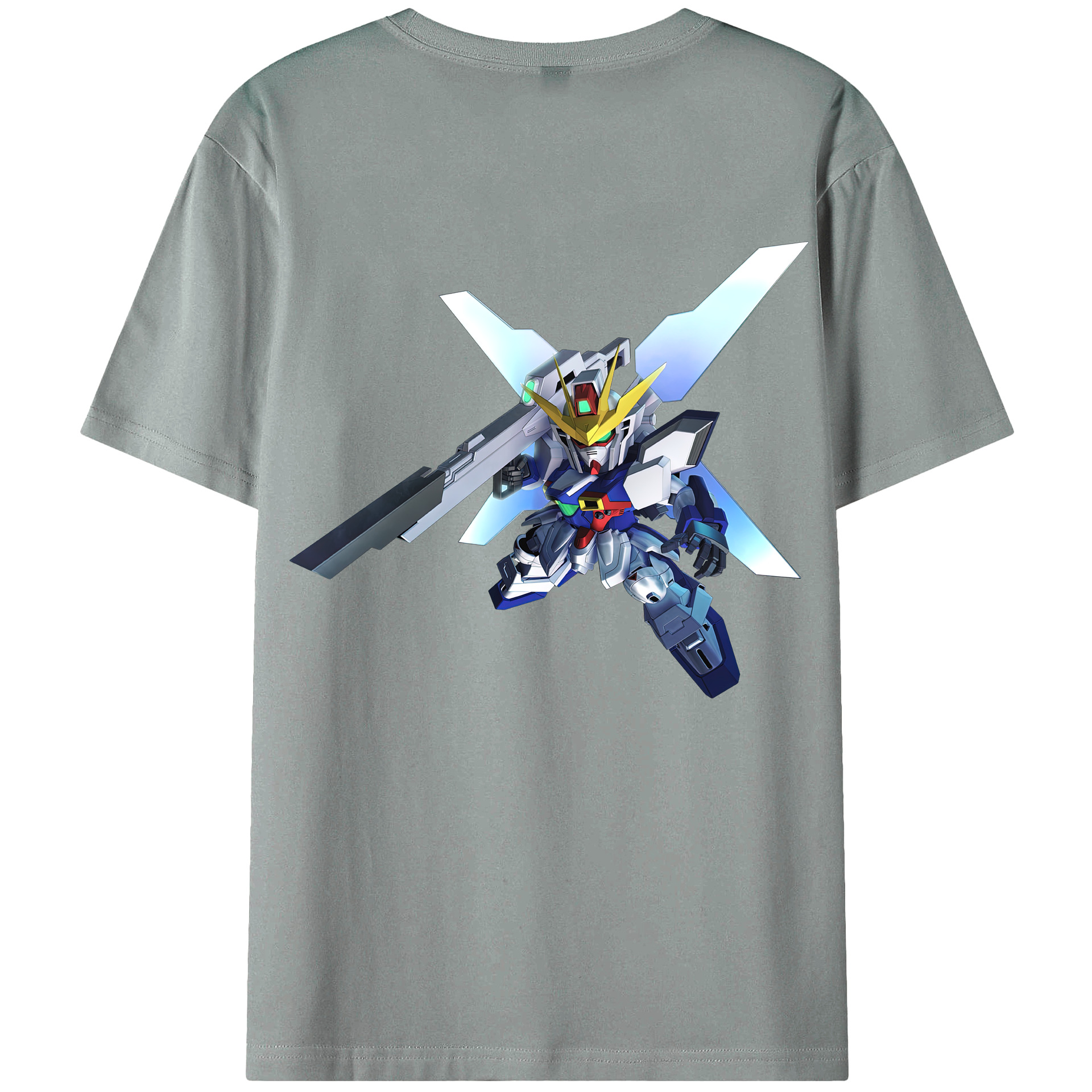 （画像用） 機動戦士ガンダム Mobile Suit Gundam 綿100％ メンズ半袖Tシャツ（バックプリント） 通気性